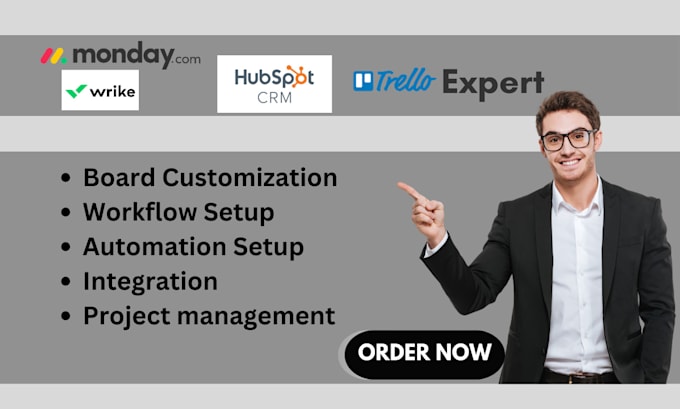 Gig Preview - Setup wrike, monday CRM, clickup, trello, asana, do automation, integration