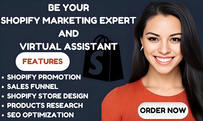 Gig Preview - Boost shopify marketing, virtual assistant, shopify store manager or tiktok shop