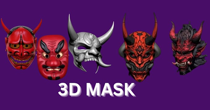 Bestseller - sculpt 3d japanese mask, oni mask kitsune mask,  3d model for stl printing mask