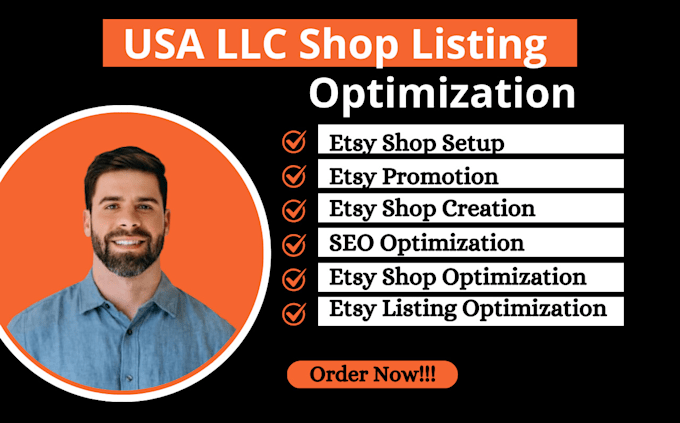 Gig Preview - Setup USA llc etsy shop listing optimization