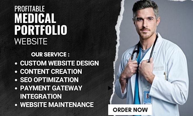 Gig Preview - Design medical portfolio doctor healthcare dentist clinic portfolio website