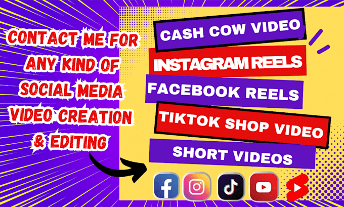 Gig Preview - Do viral cash cow tiktok shop videos, facebook and instagram reels, short video