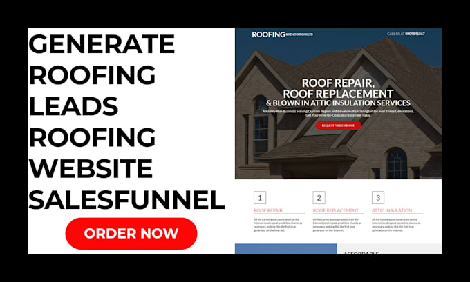 Gig Preview - Generate roofing leads solar website roofing website roofing leads