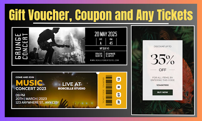 Gig Preview - Design unique gift voucher, coupon and any tickets