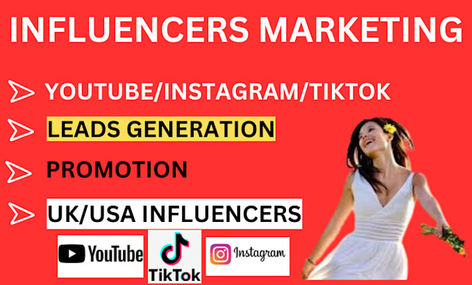 Gig Preview - Provide you with USA,UK youtube,instagram tiktok best influencers for marketing