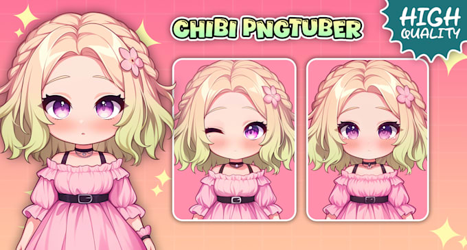 Gig Preview - Draw custom cute chibi pngtuber character model for stream