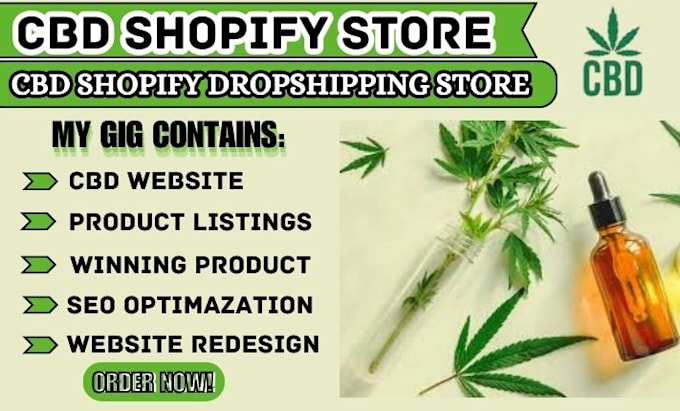 Gig Preview - Create cbd shopify store, cbd website, cannabis website, cbd store