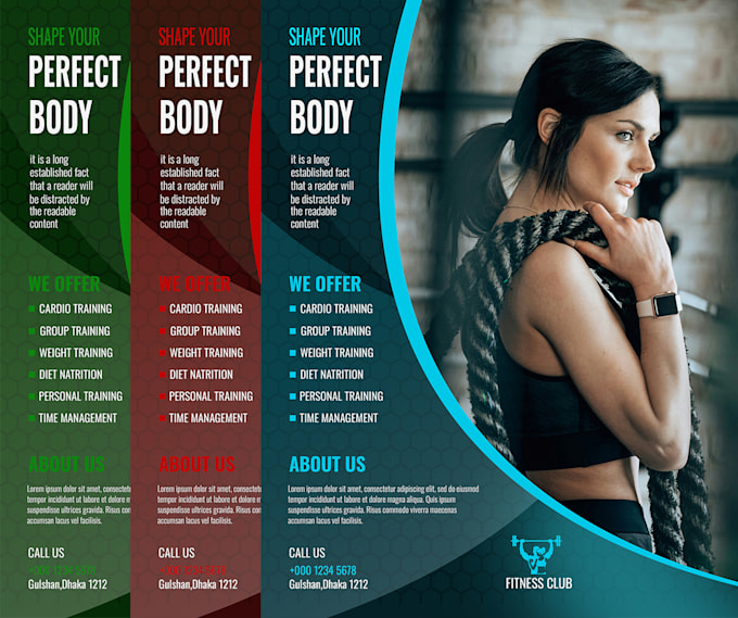 Gig Preview - Design modern fitness gym flyer design