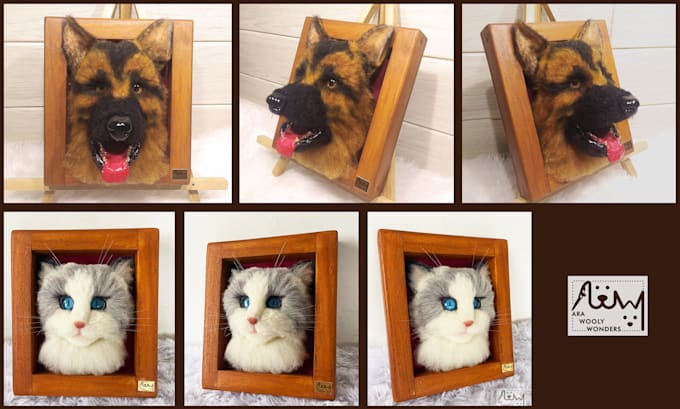 Bestseller - handcraft custom needle felted 3d dog and cat portraits