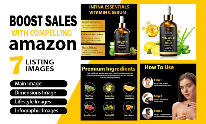 Bestseller - do amazon product listing images design,infographic pictures,main photos editing