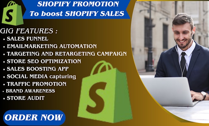 Gig Preview - Do ecommerce website store promotion to boost shopify ecommerce store sales