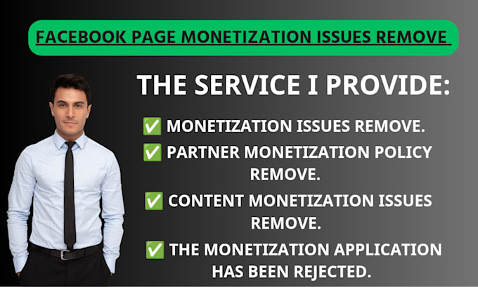 Gig Preview - Remove facebook page monetization issues in 10 minutes