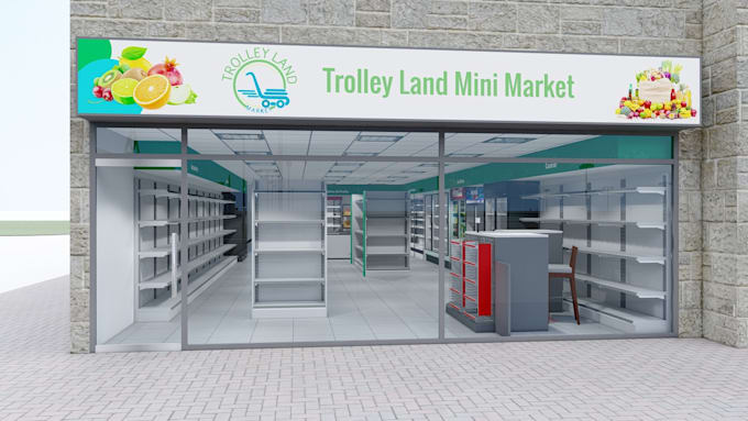 Gig Preview - Design and render your 3d supermarkets, shops, interior