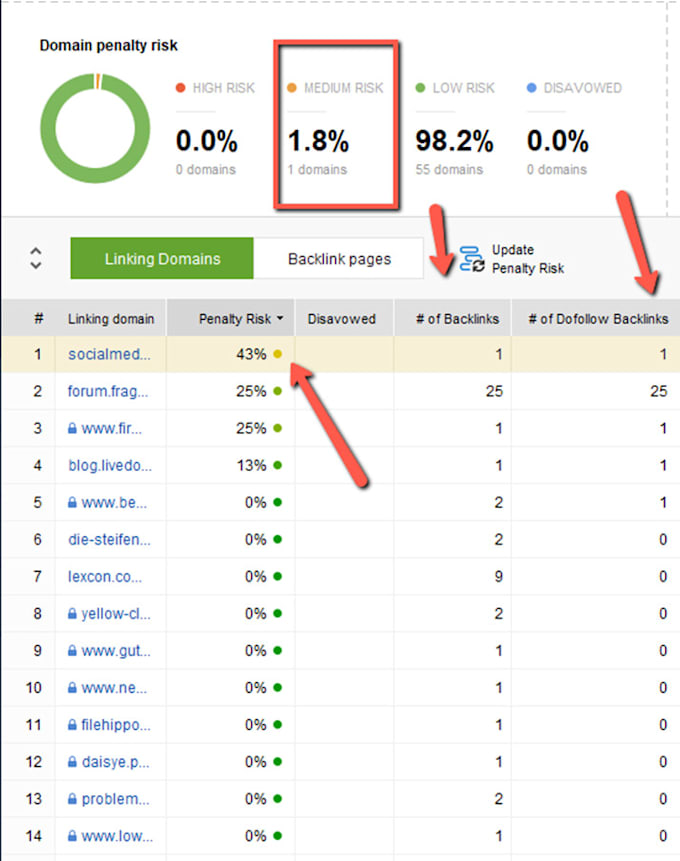 Gig Preview - Create backlink audit for penalty removal