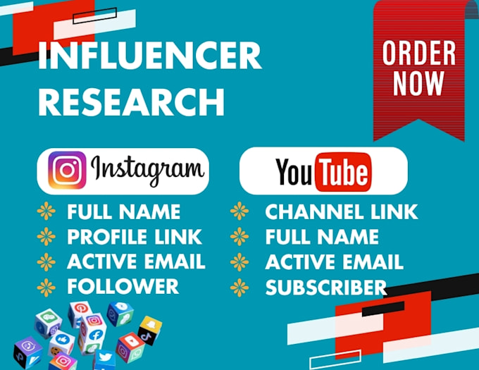 Gig Preview - Find best instagram, youtube, tiktok influencers list for influencer marketing