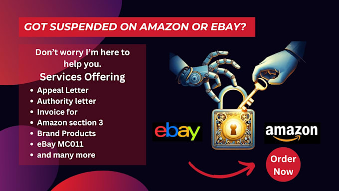 Gig Preview - Work for amazon account suspension and ebay account reinstatement