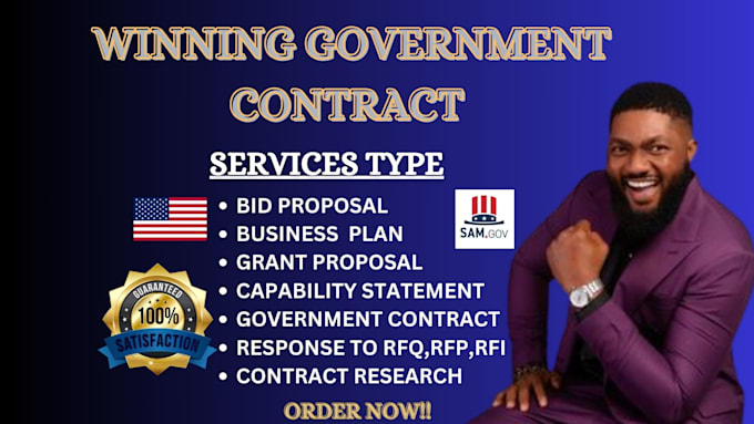 Gig Preview - Do rfp, government contract proposal, federal capability statement, bid proposal