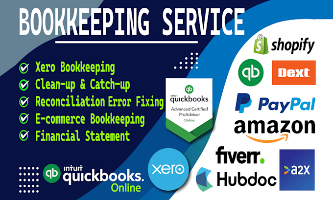 Gig Preview - Bookkeeping cleanup,catchup,error fixing in qbo online and xero