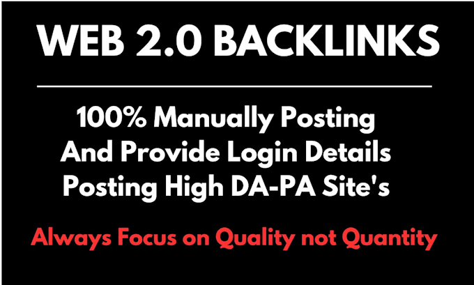 Gig Preview - Do high quality web 2 0 backlinks only cheap rates