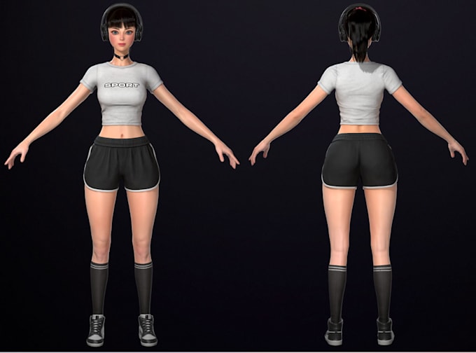 Gig Preview - Adjust 3d model file, realistic character, daz3d assets for game, paint texture