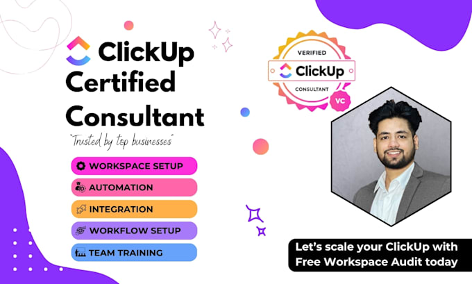 Gig Preview - Provide you with complete clickup solutions as a certified clickup consultant