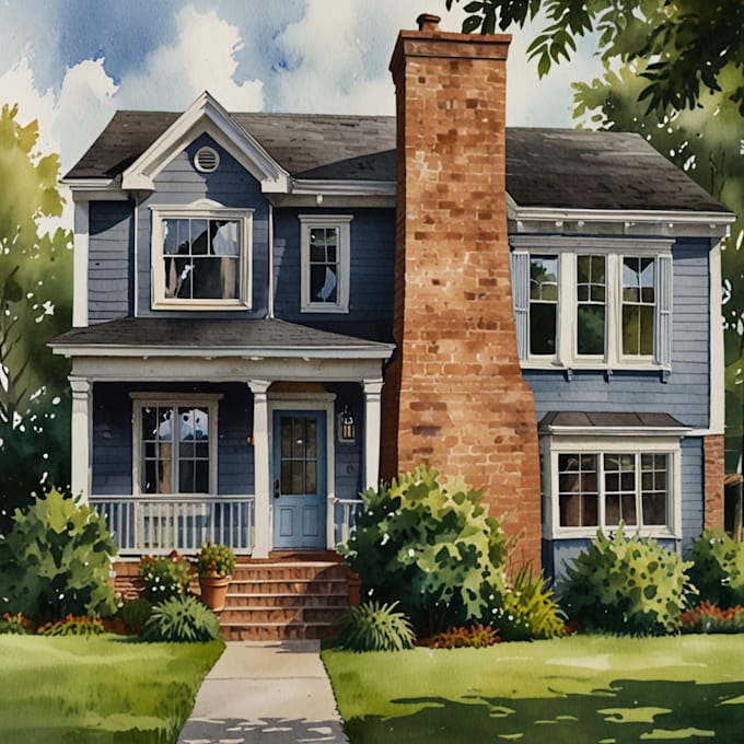 Gig Preview - Paint a watercolor portrait of your house from the photo