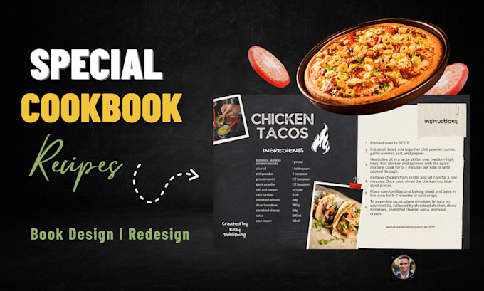 Gig Preview - Do timeless cookbook design recipe book design book formatting cookbook cover