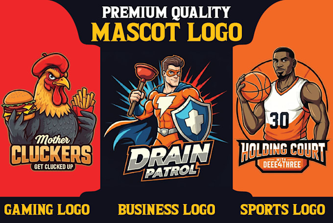 Gig Preview - Do custom cartoon or mascot logo for your business, youtube, sports, and gaming