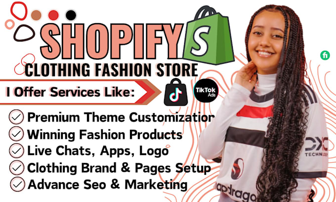 Bestseller - design shopify clothing store, fashion website, dropshipping store, luxury web