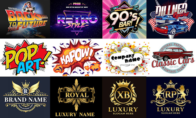 Gig Preview - Do luxury logo design, 80s, 90s, badge, stamp and pop art design