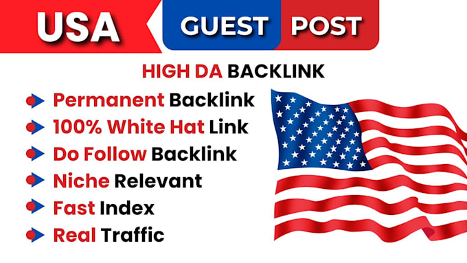 Gig Preview - Publish USA guest post on high da sites USA dofollow SEO backlinks