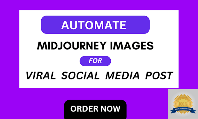 Gig Preview - Setup make com automation to generate midjourney images for viral social m posts