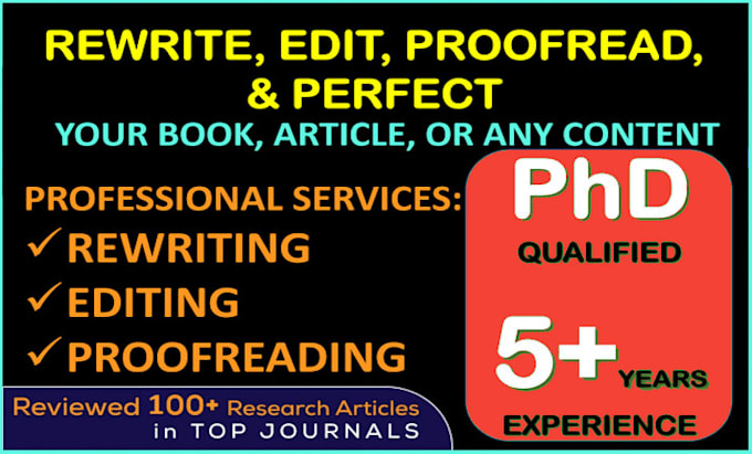 Gig Preview - Do book editing and proofreading of your research