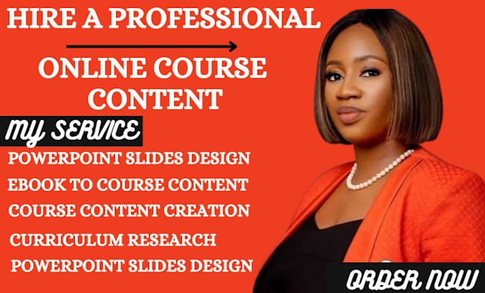 Gig Preview - Do online course content video course ppt syllabus workbook for course creation