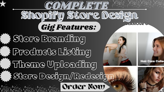 Gig Preview - Do shopify website design, shopify redesign, dropshipping store, shopify design