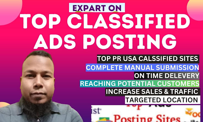 Gig Preview - Post your ads in top classified USA sites manually