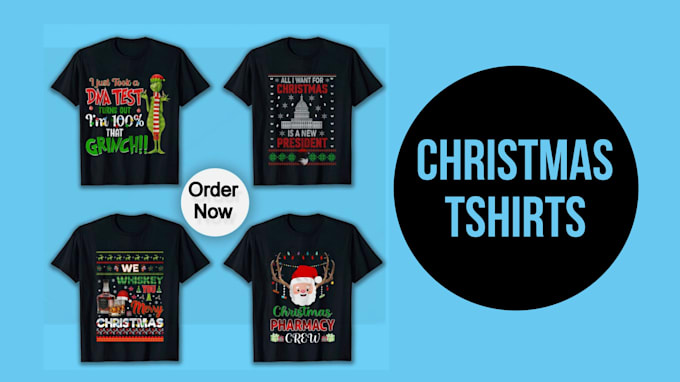 Gig Preview - Do ugly christmas sweater, bulk tshirt design halloween in vintage or typography