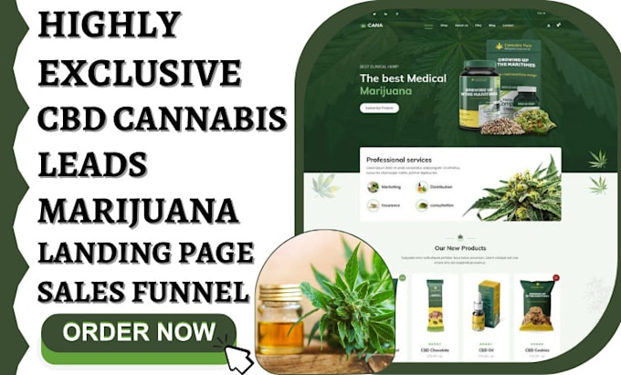 Gig Preview - Generate cbd cannabis leads marijuana hemp weed oil landing page cannabis funnel