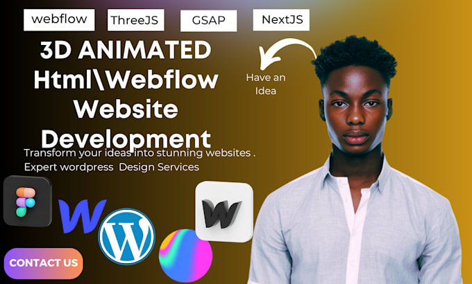 Gig Preview - Next js 3d website development 3d animated website design 3d animated webflow