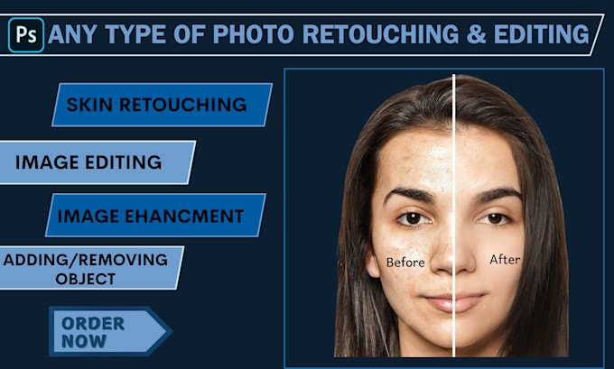 Gig Preview - Do skin retouching, high end photo portriat photo retouching photoshop editing