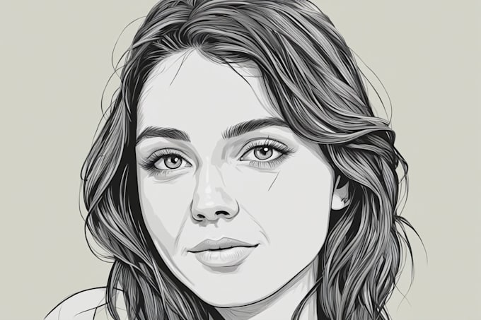 Bestseller - draw a black and white to color vector art portrait