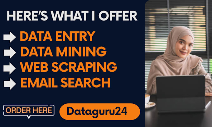 Gig Preview - Offer top notch data entry, data mining, web scraping and email search