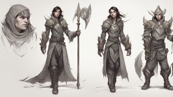 Gig Preview - Draw a character design or concept art, fantasy illustration