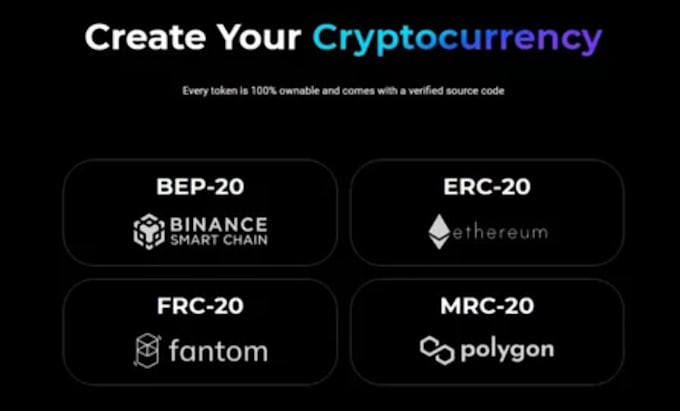 Gig Preview - Create and deploy you bep20 token, erc20 token, solana token, trc20 token