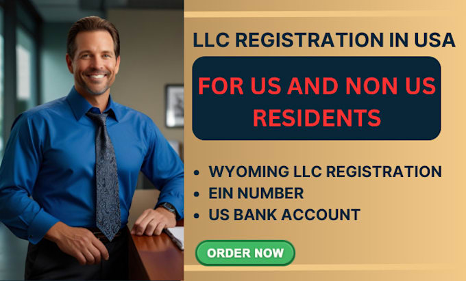 Gig Preview - Do llc registration, US company registration and ein number in wyoming