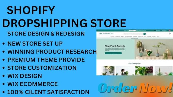 Gig Preview - Design and redesign shopify store, shopify dropshipping store, product listing