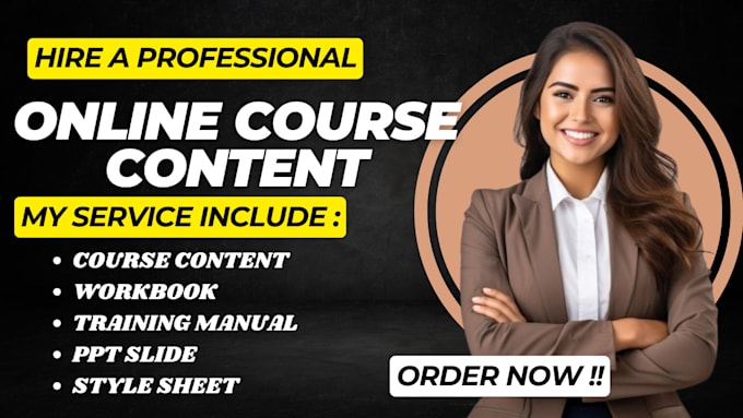 Gig Preview - Create online course content, course upload, course website ,ppt,training manual