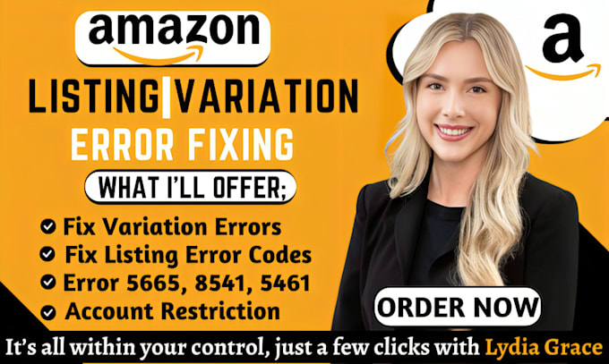 Gig Preview - Fix amazon listing errors, variation listing issue and account restriction