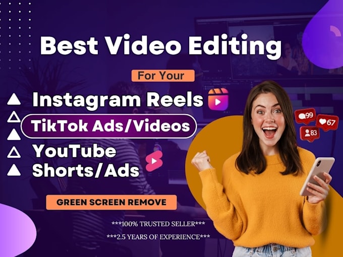 Gig Preview - Be your short video editor for reels, tiktok, shorts