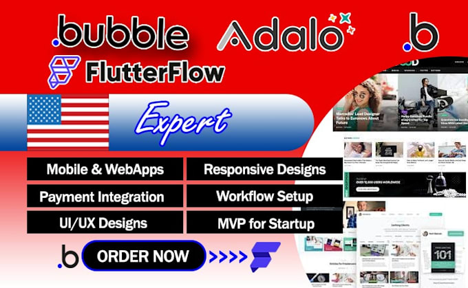 Gig Preview - Be bubble io developer bubble app bubble website mvp adalo flutterflow developer